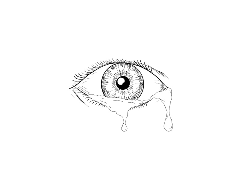 800x600 human eye crying tears flowing drawing - Eyelid Drawing