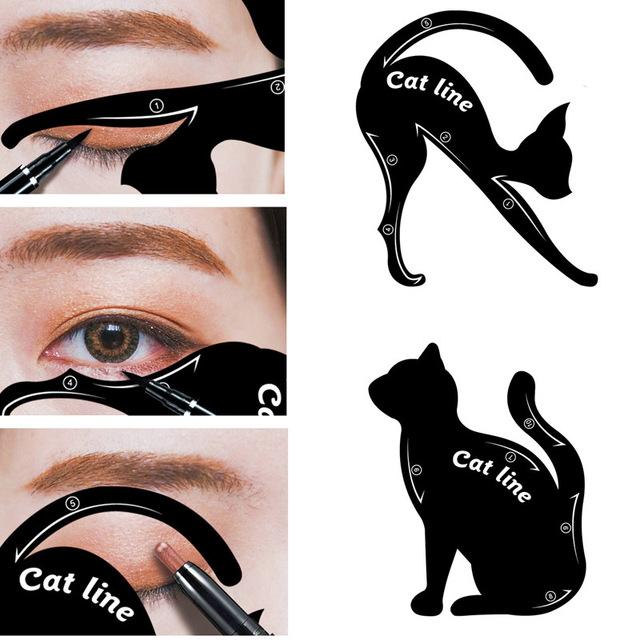 640x640 eyeliner stencil cat eyebrow stamping template plastic makeup tool - Eyeliner Drawing
