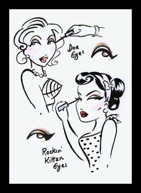 455x620 simple retro style liquid eyeliner tutorial steps - Eyeliner Drawing