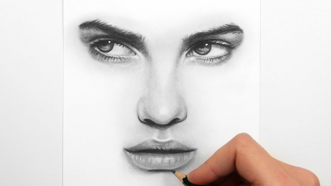 1280x720 Drawing Eyes, Nose And Lips With Graphite Pencils - Eyes And Lips Drawing