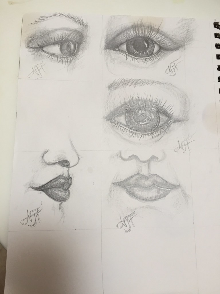 768x1024 The World's Best Photos Of Lips And Sketch - Eyes And Lips Drawing
