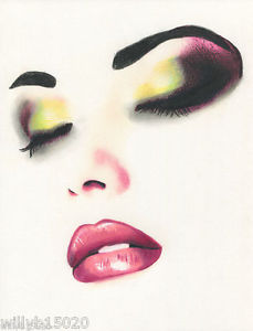 229x300 Beautiful Woman Original Modern Art Pencil Drawing Urban - Eyes And Lips Drawing
