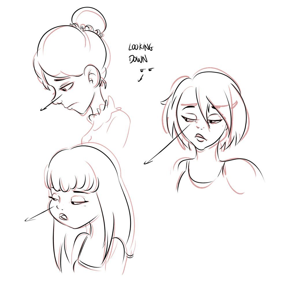 1024x1024 How To Draw Eyes - Eyes Looking Down Drawing