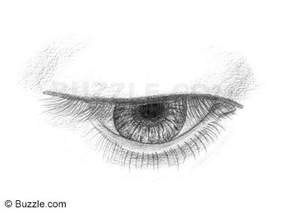400x300 Eyes Looking Down Drawing - Eyes Looking Down Drawing
