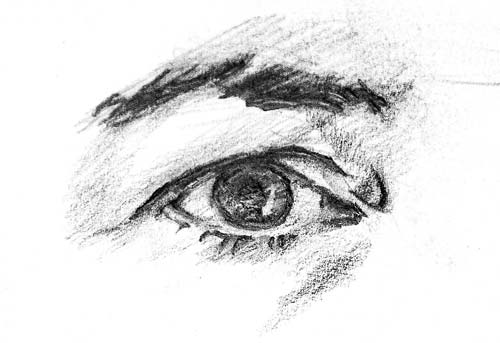 500x343 How To Draw Eyes - Eyes Looking Up Drawing