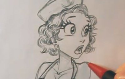 400x255 How To Draw Hairstyles For Awesome Pin Up Art - Eyes Looking Up Drawing