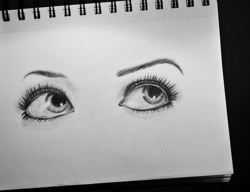 500x385 Eyes Looking Up Art Drawings, Art And Art Drawings - Eyes Looking Up Drawing