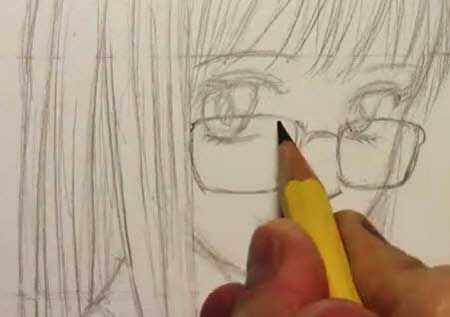 450x317 How To Draw Eye Glasses - Eyes With Glasses Drawing