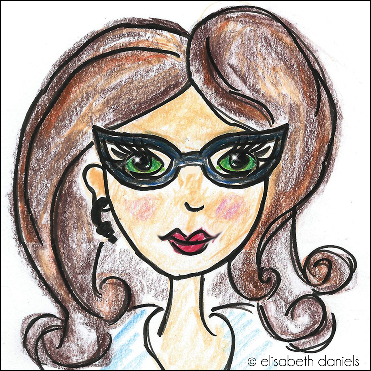 1200x1200 Girl With Glasses Adventures In A Hallway - Eyes With Glasses Drawing