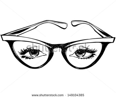 450x380 Clipart Glasses With Eyes Collection - Eyes With Glasses Drawing