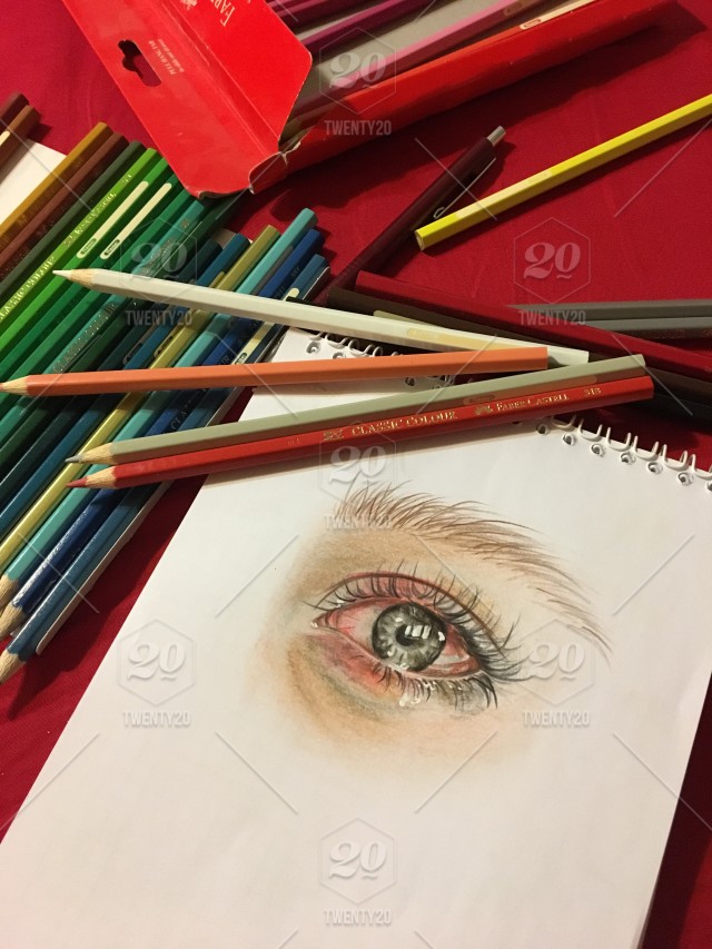640x853 Eye Draw Stock Photo - Eyes With Tears Drawing