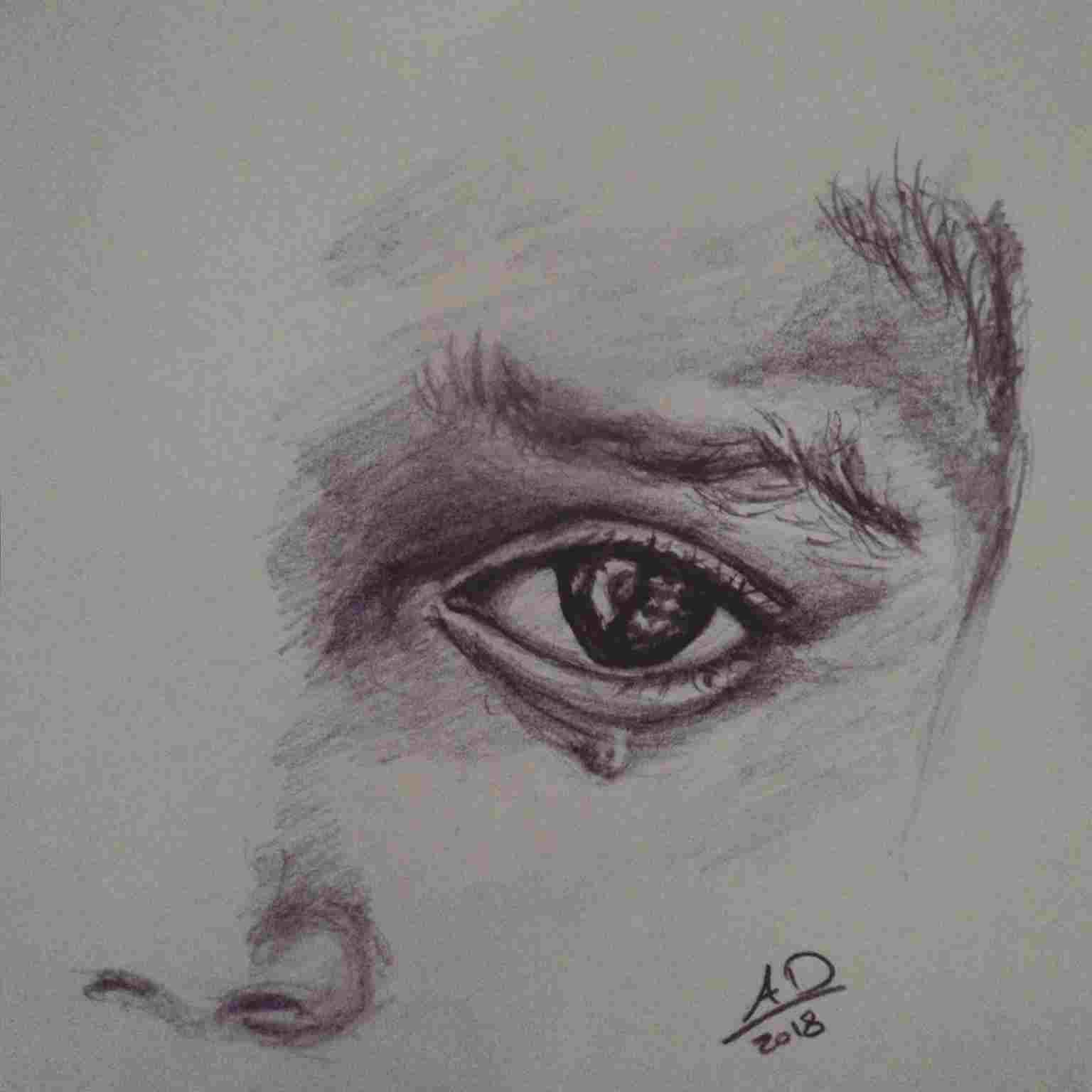 1536x1536 Pencil Drawings Of Eyes With Tears - Eyes With Tears Drawing