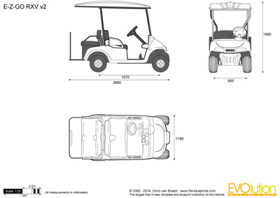 400x283 E Z Go Rxv Vector Drawing - Ez Drawing