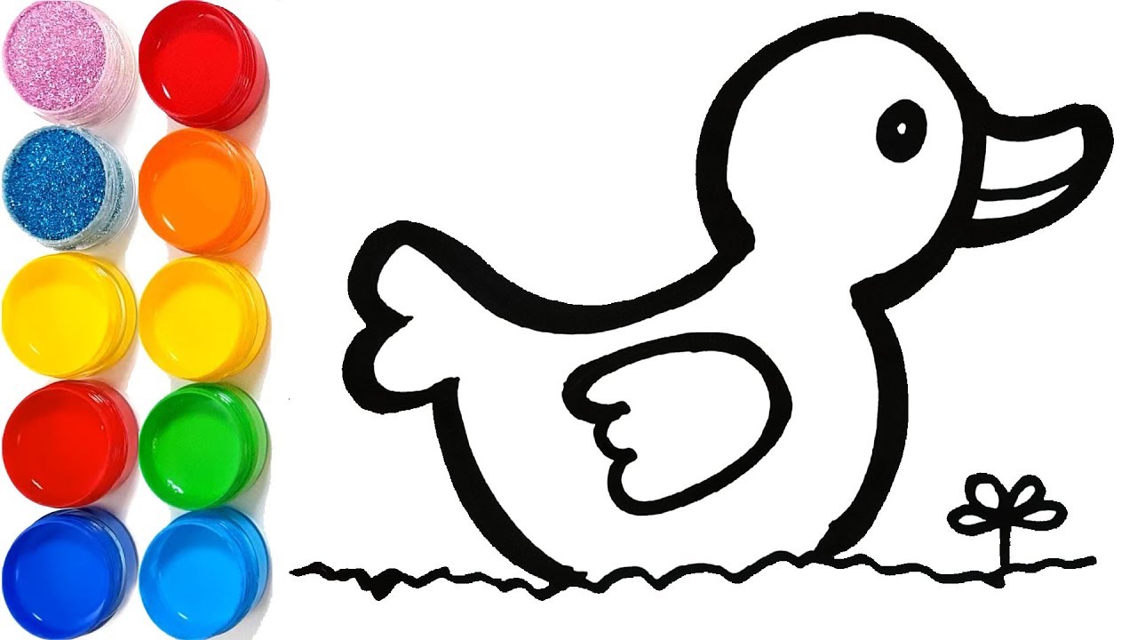 1280x720 Toy Duck Coloring And Drawing For Kids, Toddlers Ez Toy Art - Ez Drawing