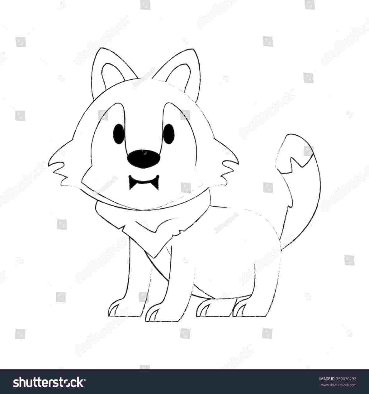 1185x1264 Cute Wolf Cartoon Drawing - Ez Drawing