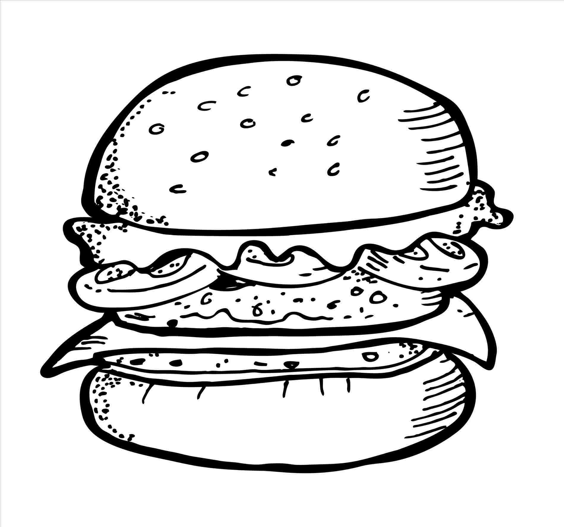 1899x1776 quirky simple sandwich drawing drawing of sandwich ez - Ez Drawing