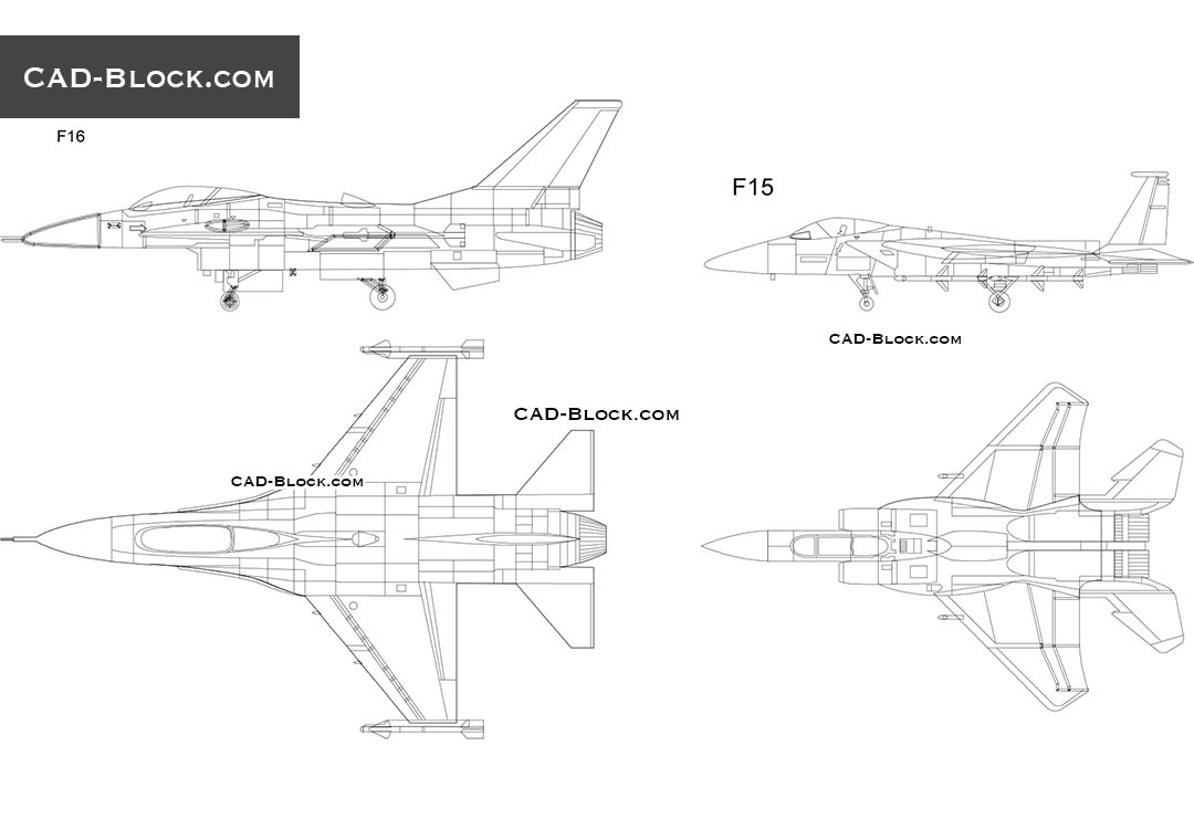 1080x760 Fighters Cad Blocks Free Download, Drawings - F 15 Drawing