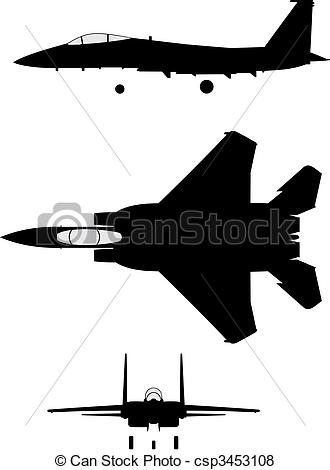 330x470 Silhouette Of Jet Fighter F - F 15 Drawing