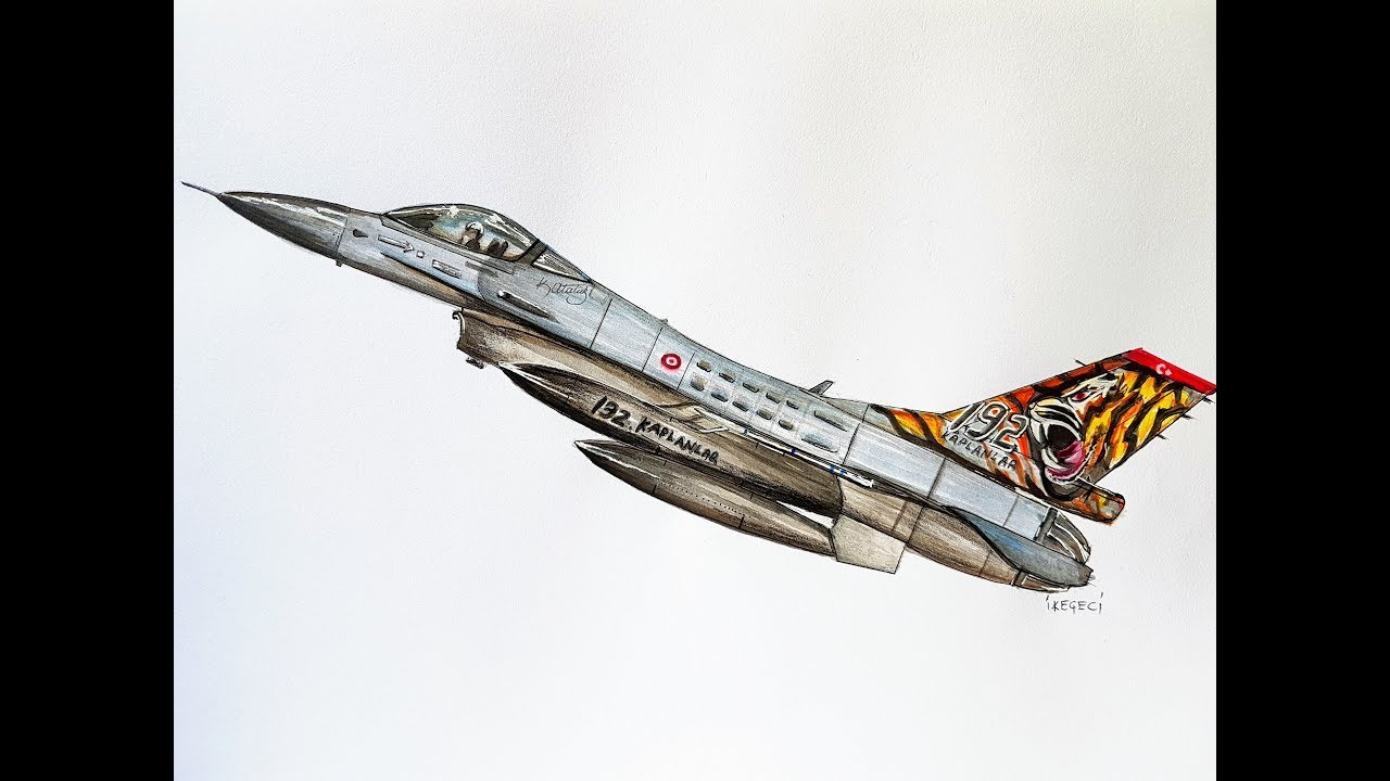1280x720 Speed Drawing,turkish F Tigers F Kaplanlar - F 16 Drawing