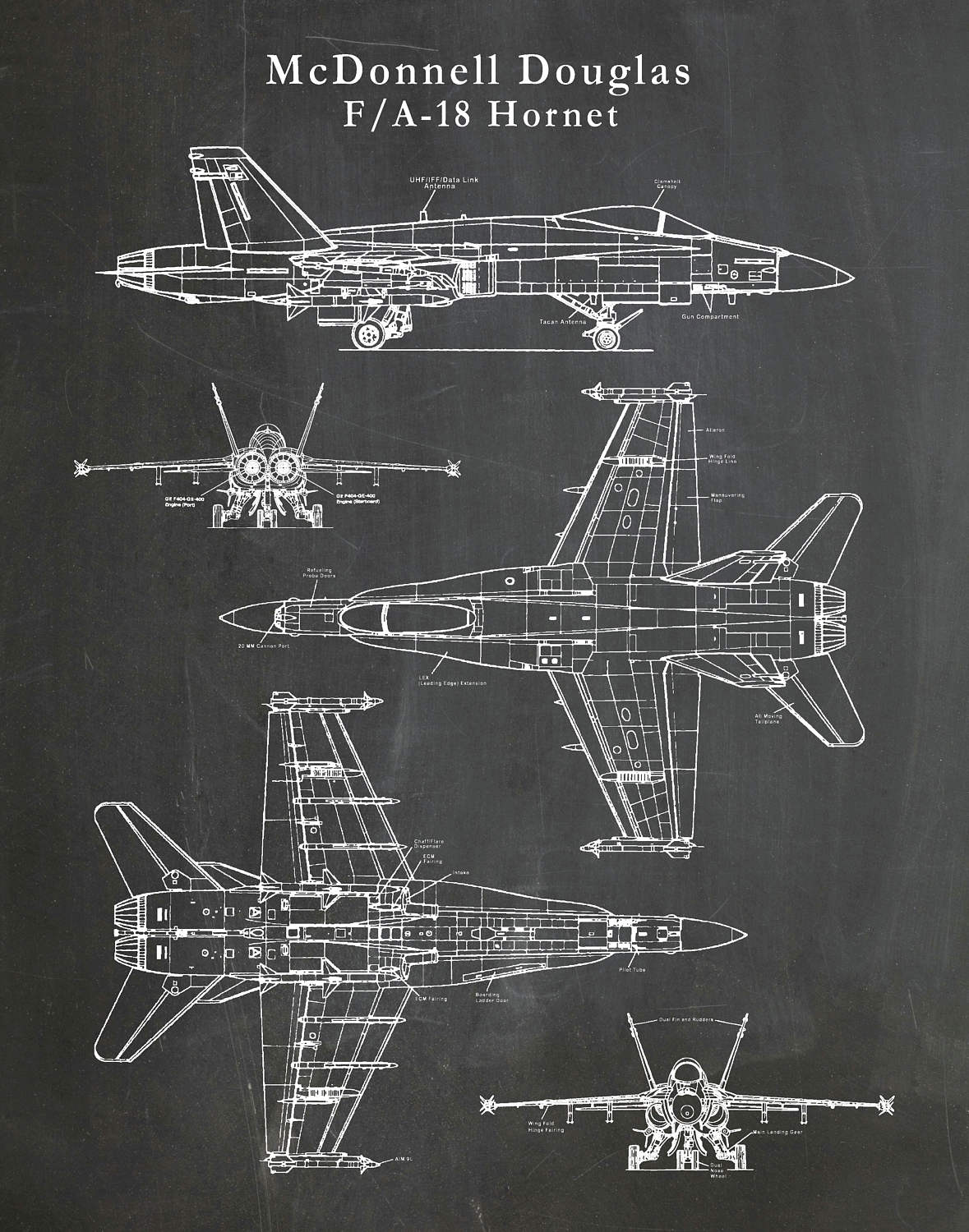 1179x1500 f hornet patent drawing print bomber plane mcdonnell douglas - F 18 Drawing