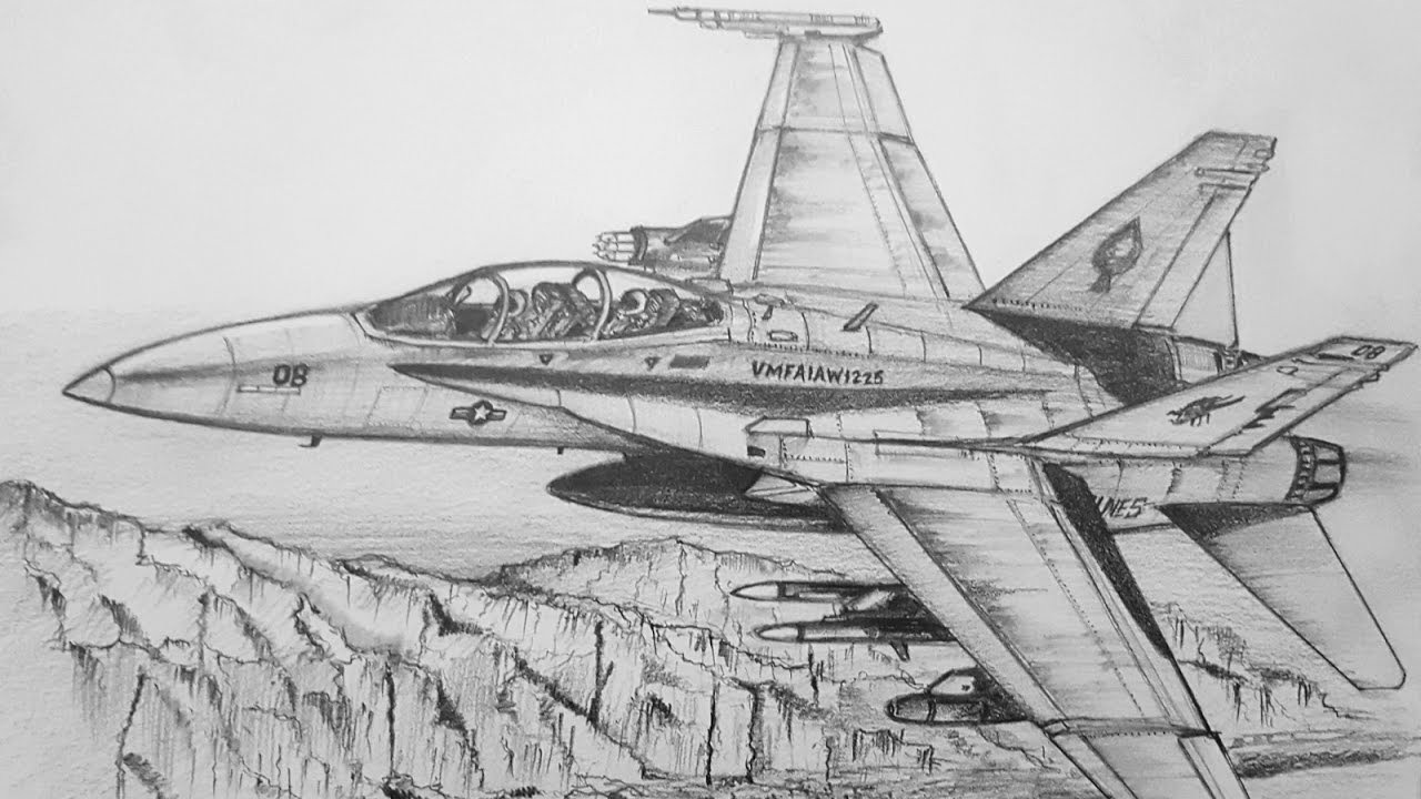 F 18 Drawing at PaintingValley.com | Explore collection of F 18 Drawing