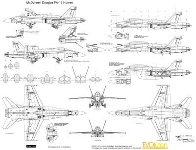 400x307 Mcdonnell Douglas Fa Hornet Remote Control Aircraft - F 18 Drawing