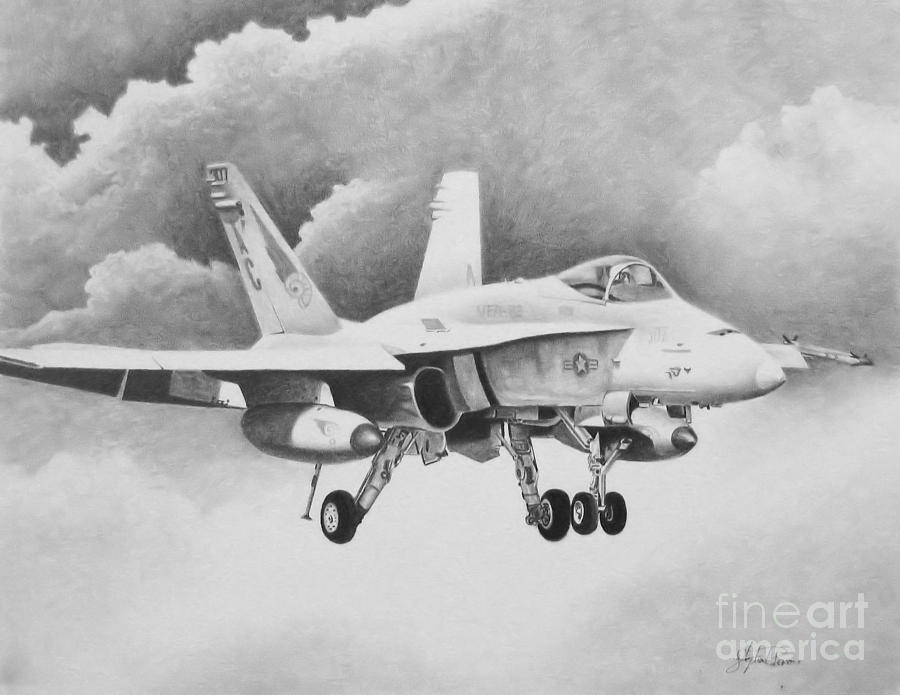 900x695 Navy Hornet Drawing - F 18 Drawing