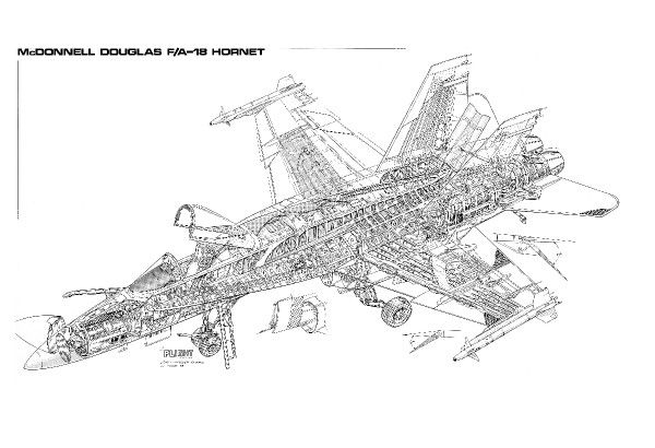 600x410 prints of boeing fa hornet cutaway drawing - F 18 Drawing