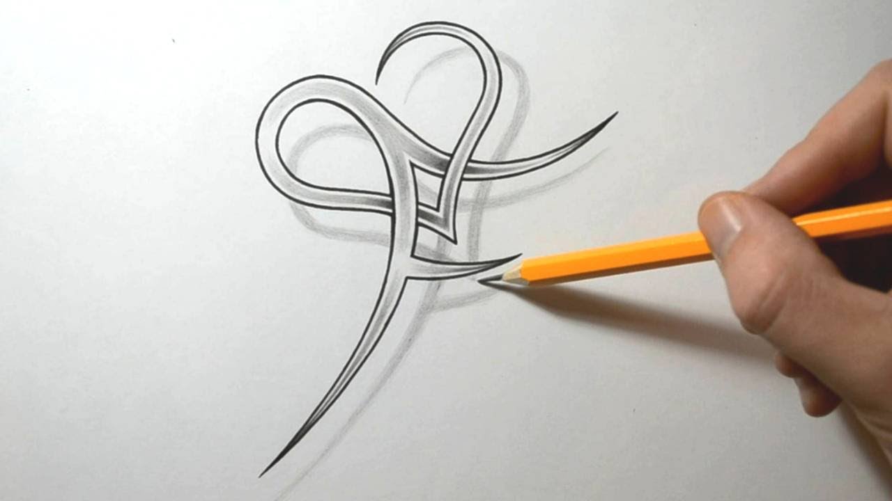 1280x720 initial f and heart combined together - F Drawing