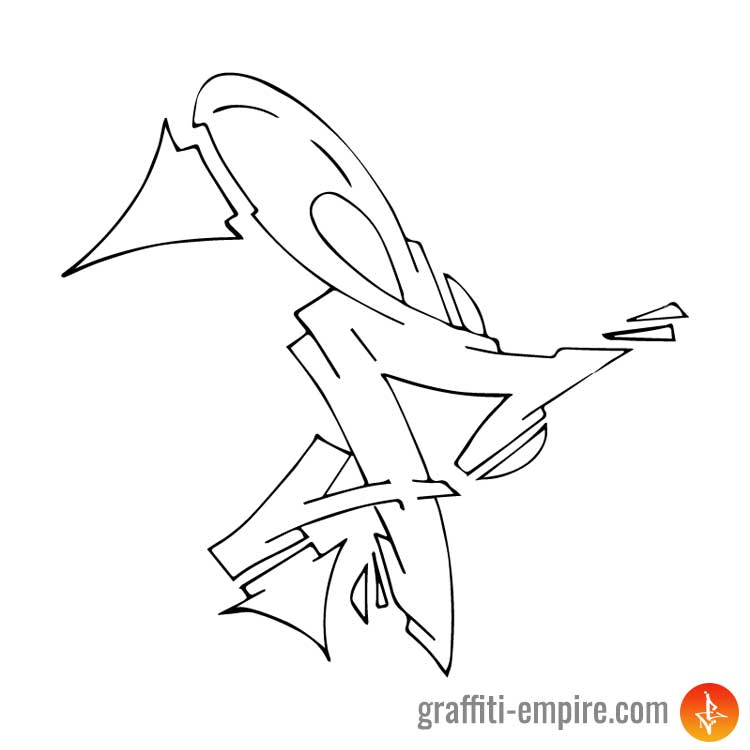 750x750 Graffiti Letter F Graffiti Empire - F Drawing