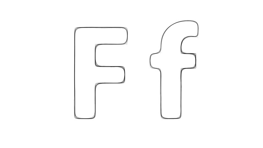 852x480 Art Hand Drawing Sketch Letter Stok Video - F Drawing