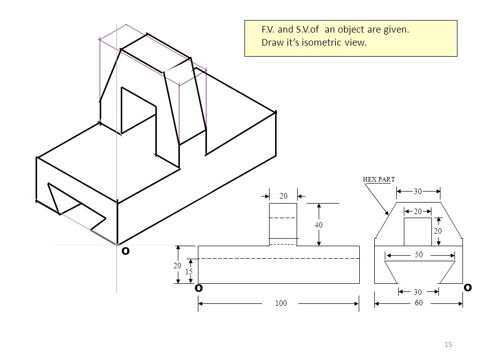 960x720 f v and s v of an object are given draw it's isometric view - F Drawing