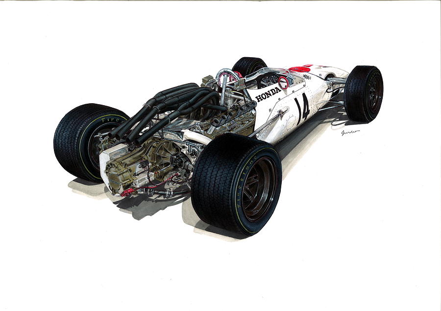 900x636 Honda Race Car Drawing - F1 Car Drawing