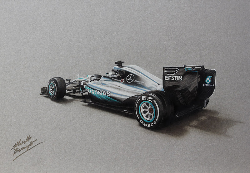 800x555 Drawing The Mercedes Car - F1 Car Drawing