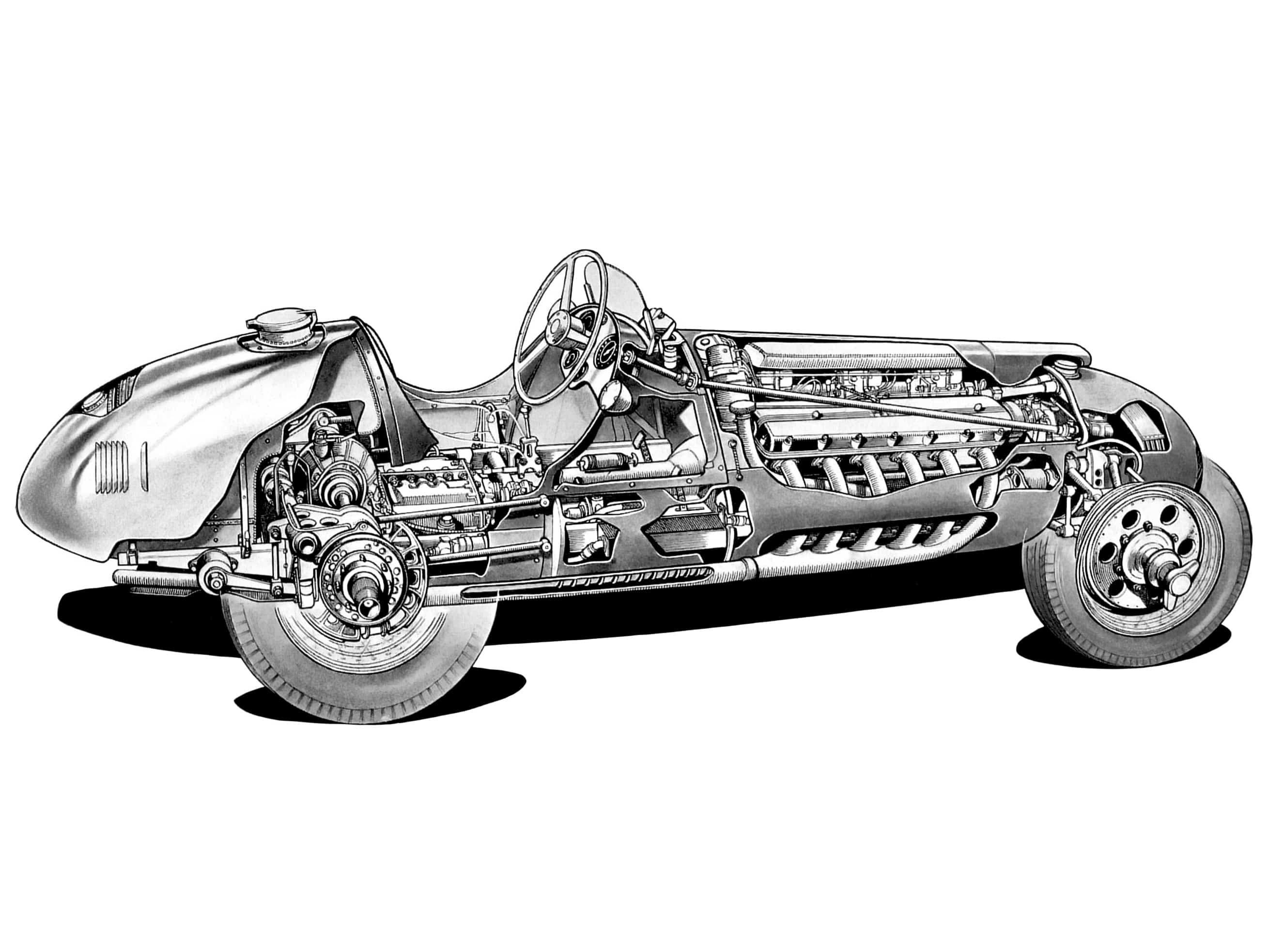 2620x1965 Ferrari Cutaway Drawing In High Quality - F1 Drawing