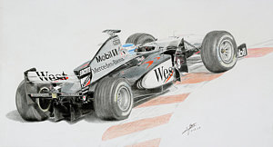 300x162 hakkinen victory in luxembourg gp drawing - F1 Drawing