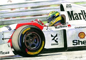 300x212 Ayrton Drawing - F1 Drawing