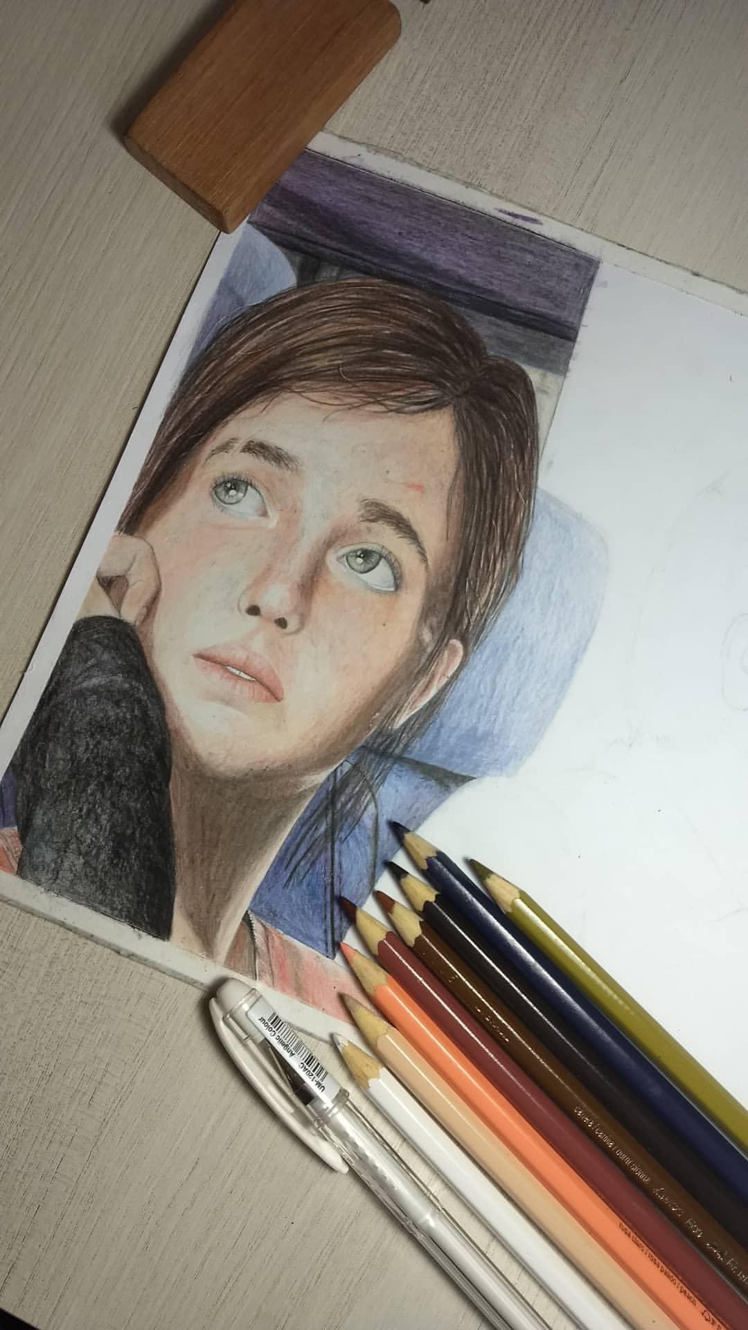 1080x1920 progress on my ellie joel drawing made with faber castell - Faber Castell Drawing