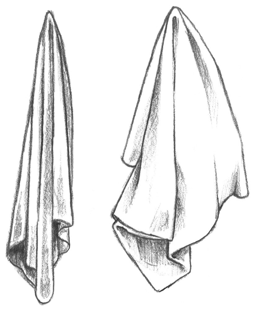 822x1024 how to draw folds and draping in clothing - Fabric Drawings