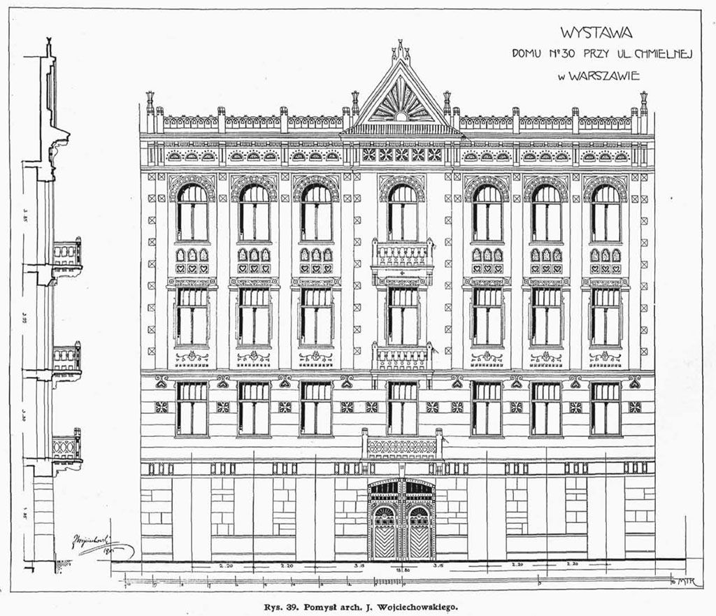 1024x881 tenement house design for katarzyna buchbinder - Facade Drawing