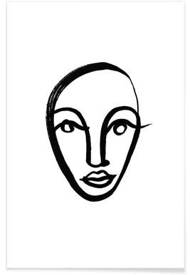 267x386 Line Art Prints And Drawings Juniqe Uk - Face Art Drawing