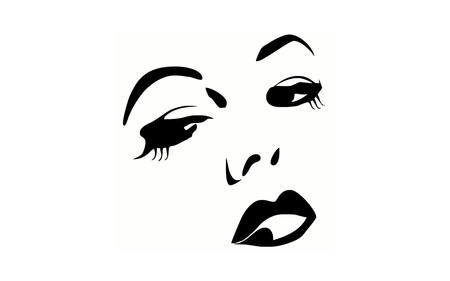 450x281 The Lady Face - Face Black And White Drawing
