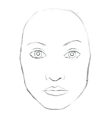 383x398 Face Drawing Template - Face Drawing