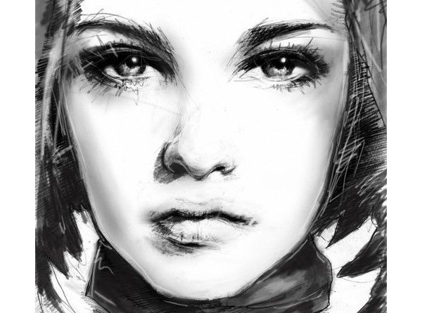 Face Drawing Black And White