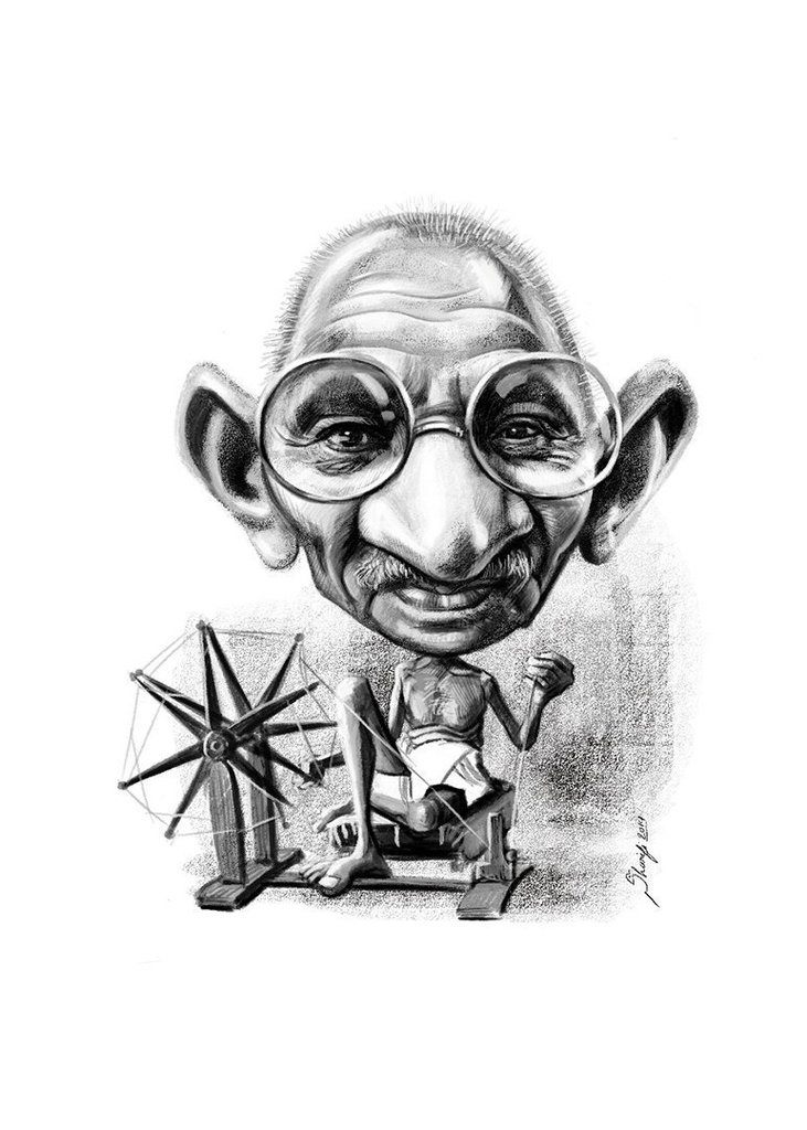 731x1024 Black White Face Caricature - Face Drawing Black And White