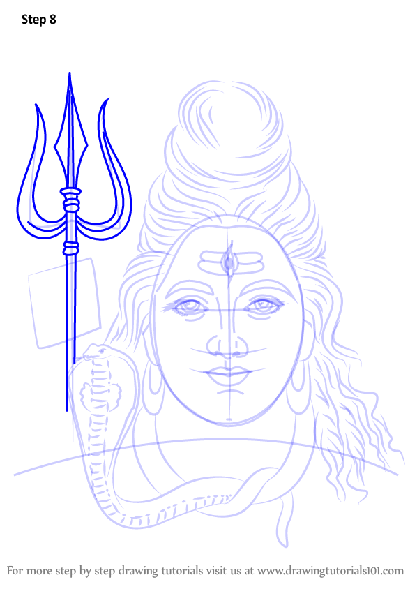 598x844 Learn How To Draw Lord Shiva Face - Face Drawing Pictures