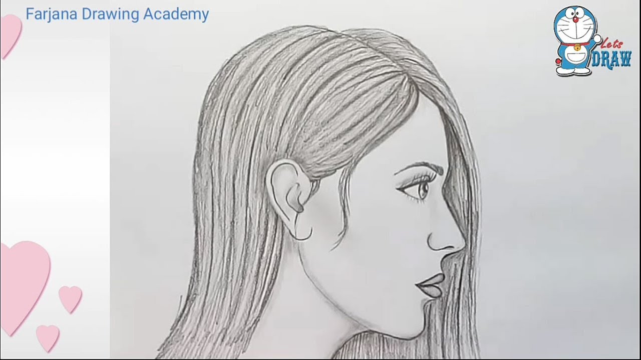 1280x720 How To Draw Side Face Of Female For Beginners Easy Way To Draw - Face Drawing Pictures