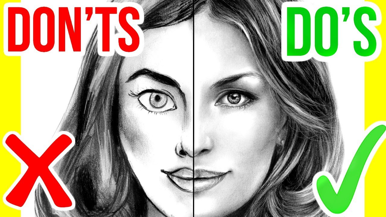 1280x720 Do's Don'ts How To Draw A Face Step - Face Drawing Pictures