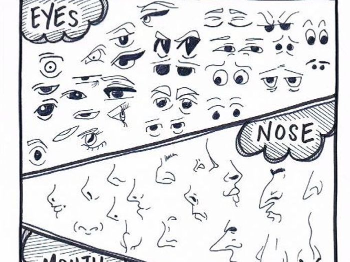 700x525 Cartoon Comic Character Face Features Drawing References - Face Drawing Reference