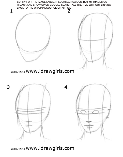500x636 How To Draw Face - Face Drawing Step By Step
